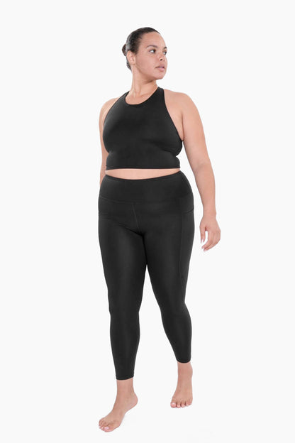 CURVY Essential Highwaist Panel Leggings: DUSTY CORAL / XL:1XL:2XL:3XL (2:2:1:1)