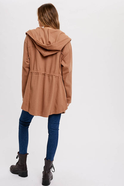 BUTTON FRONT HOODIE JACKET