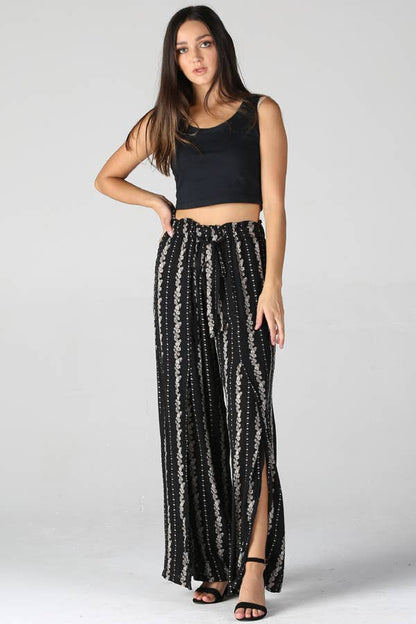 25P63-W738 SLIT FRONT WIDE LEG PANTS
