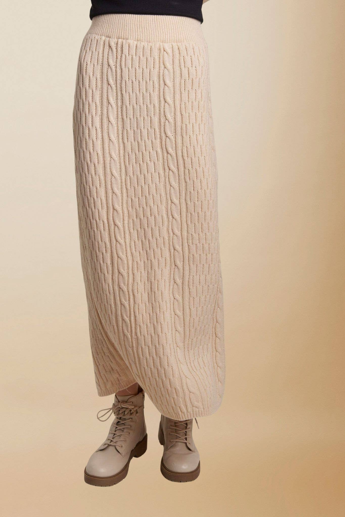 CESW3452 - ZIP UP SWEATER TOP AND SKIRT SETS