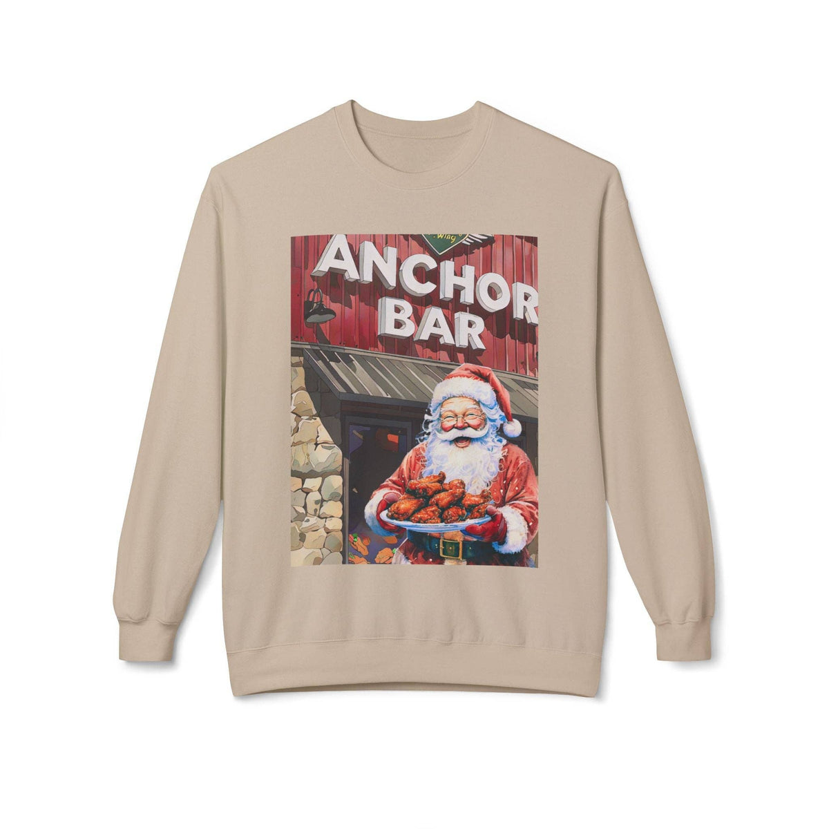 Santa with Wings at Anchor Bar Unisex Cozy Crewneck Sweatshirt