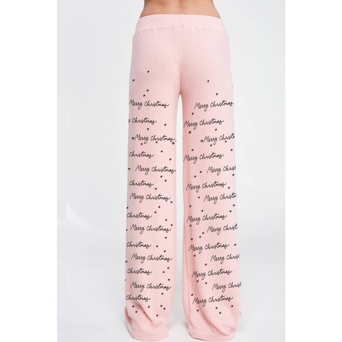 Merry Christmas print soft lounge wear set: Heather Grey / L