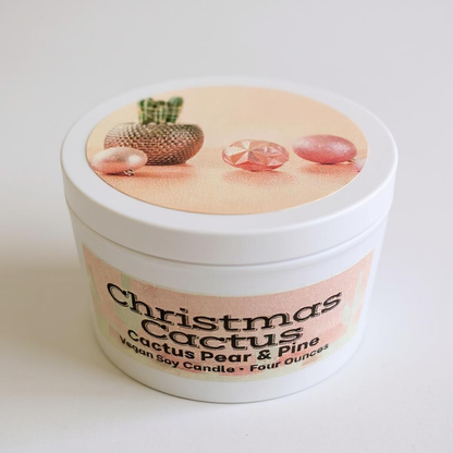 Christmas Cactus Candle | Cactus Pear & Pine | Soy | Vegan