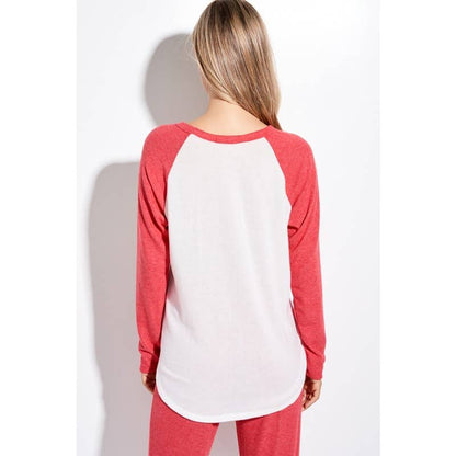Heart Valentines day print raglan lounge wear set