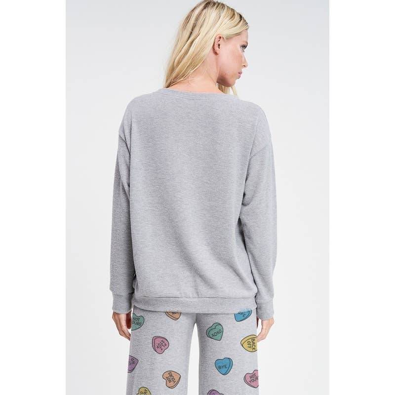 Heart Candy all over soft brushed loungewear set