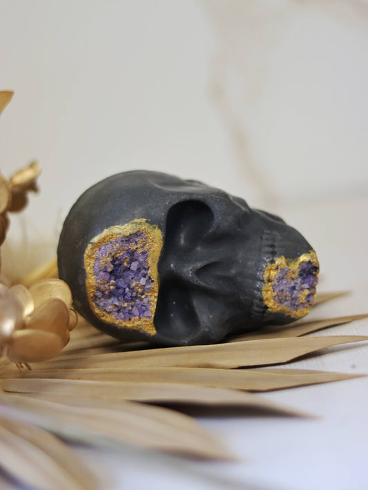 Gilded Amethyst Skull Soap