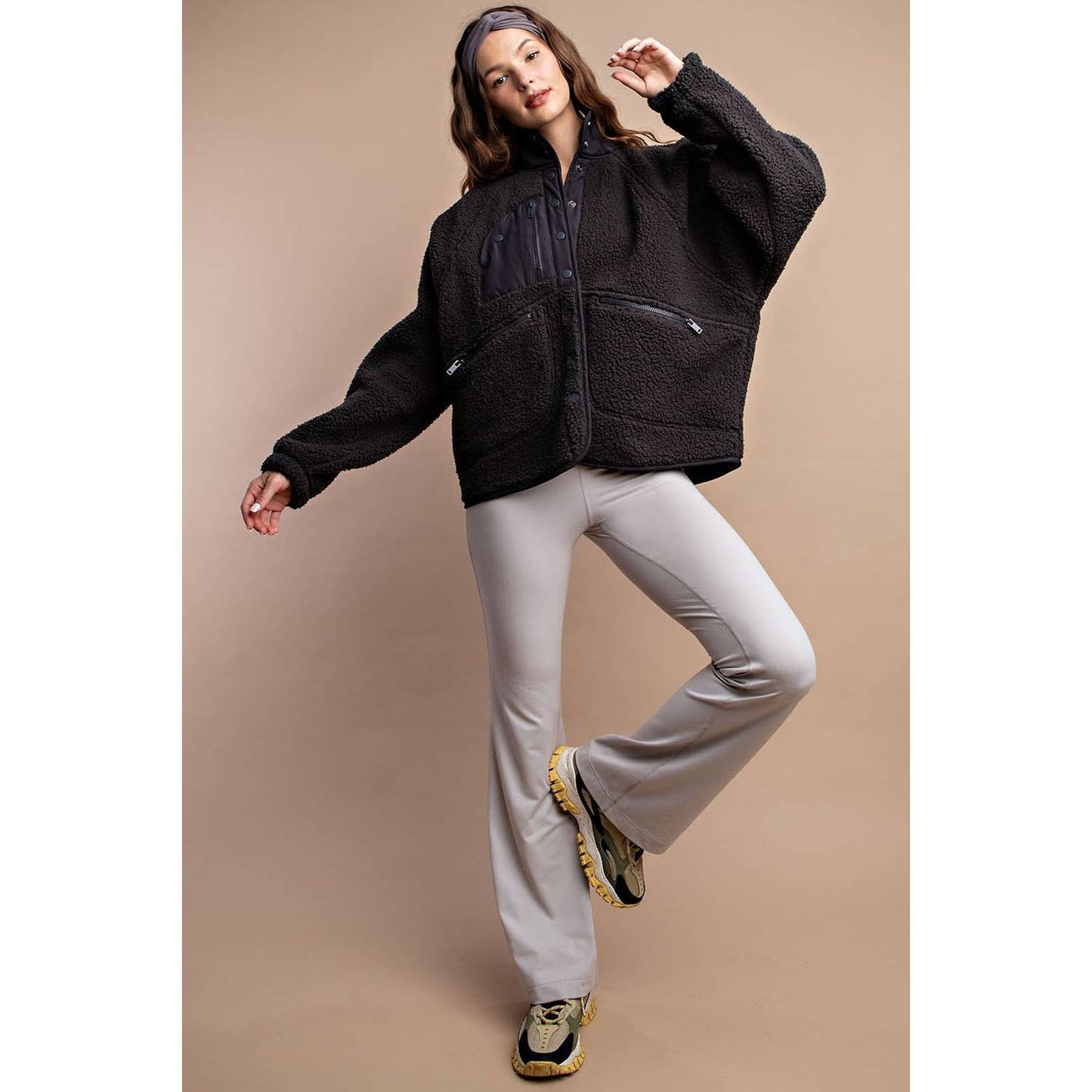 HEAVY FLEECE OUTDOOR JACKET: Navy / S