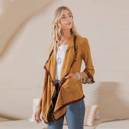 Bohemian Elegance: Stonewashed Rayon Kimono