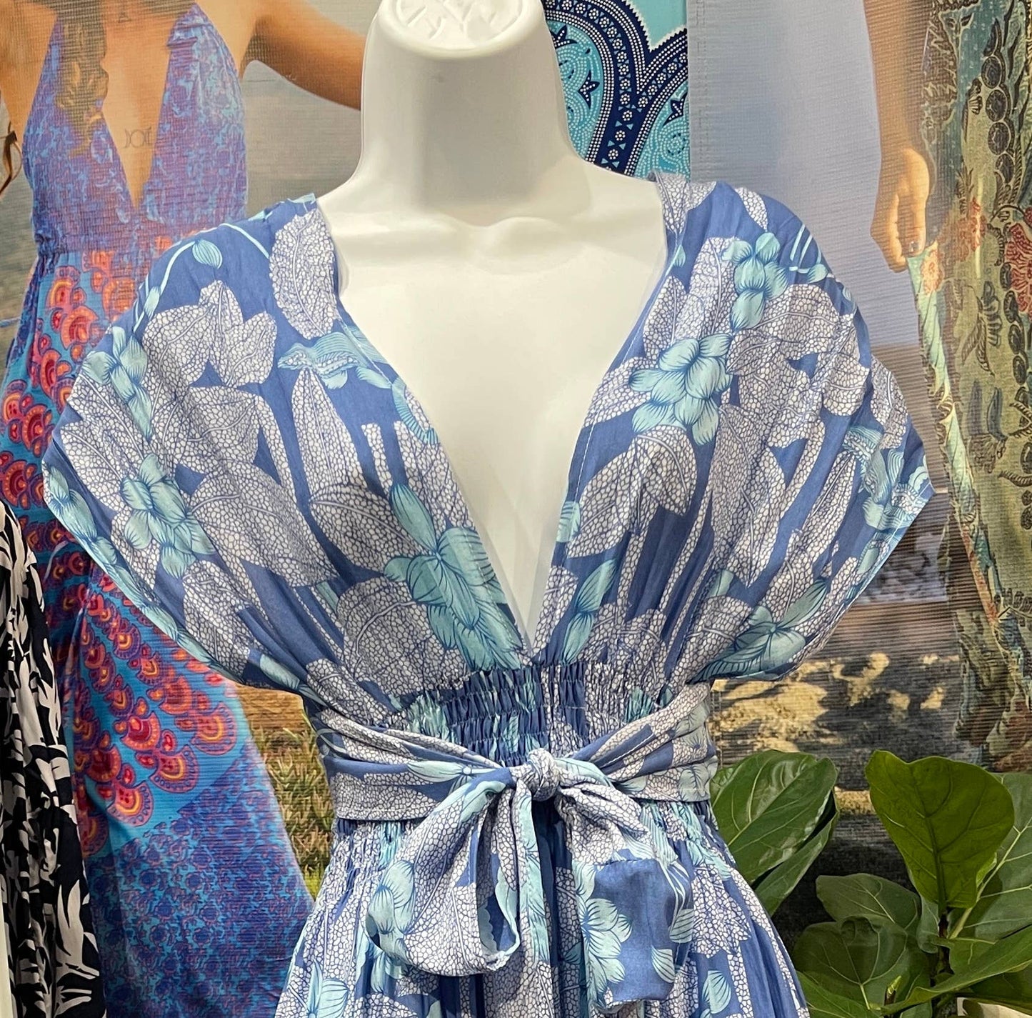 Convertible Tammy Dress in Kauai Blue Hawaiian OS fits XS-M size 0-6: Blue Hawaiian