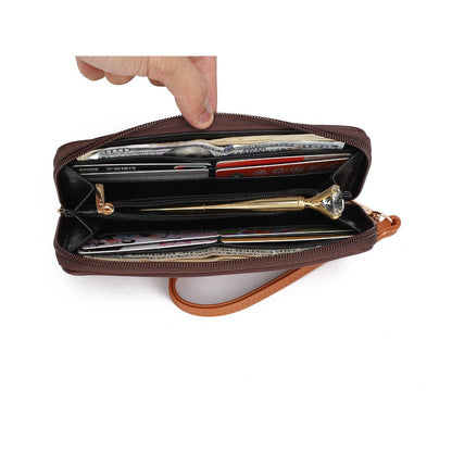 Candice Color Block Bucket Bag with matching Wallet by Mia K: Beige Coffee