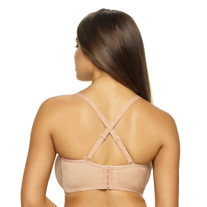 Delightful (WMN) / 38DD Seamless Unlined Lace Convertible Bandeau - Nude: Warm Nude