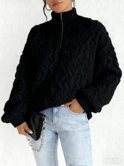 Women Casual Double-Side Plush Floral Zip-Up sweatshirt