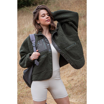 HEAVY FLEECE OUTDOOR JACKET: Navy / XL