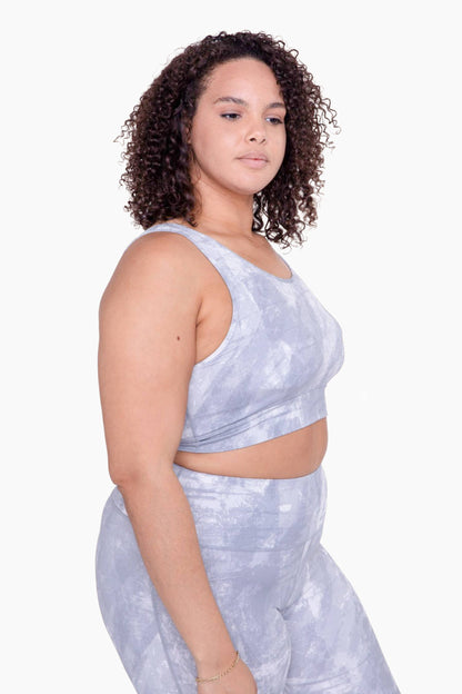 CURVY Concrete Open Back Sports Bra: GREY / XL:1XL:2XL:3XL (2:2:1:1) a1262p