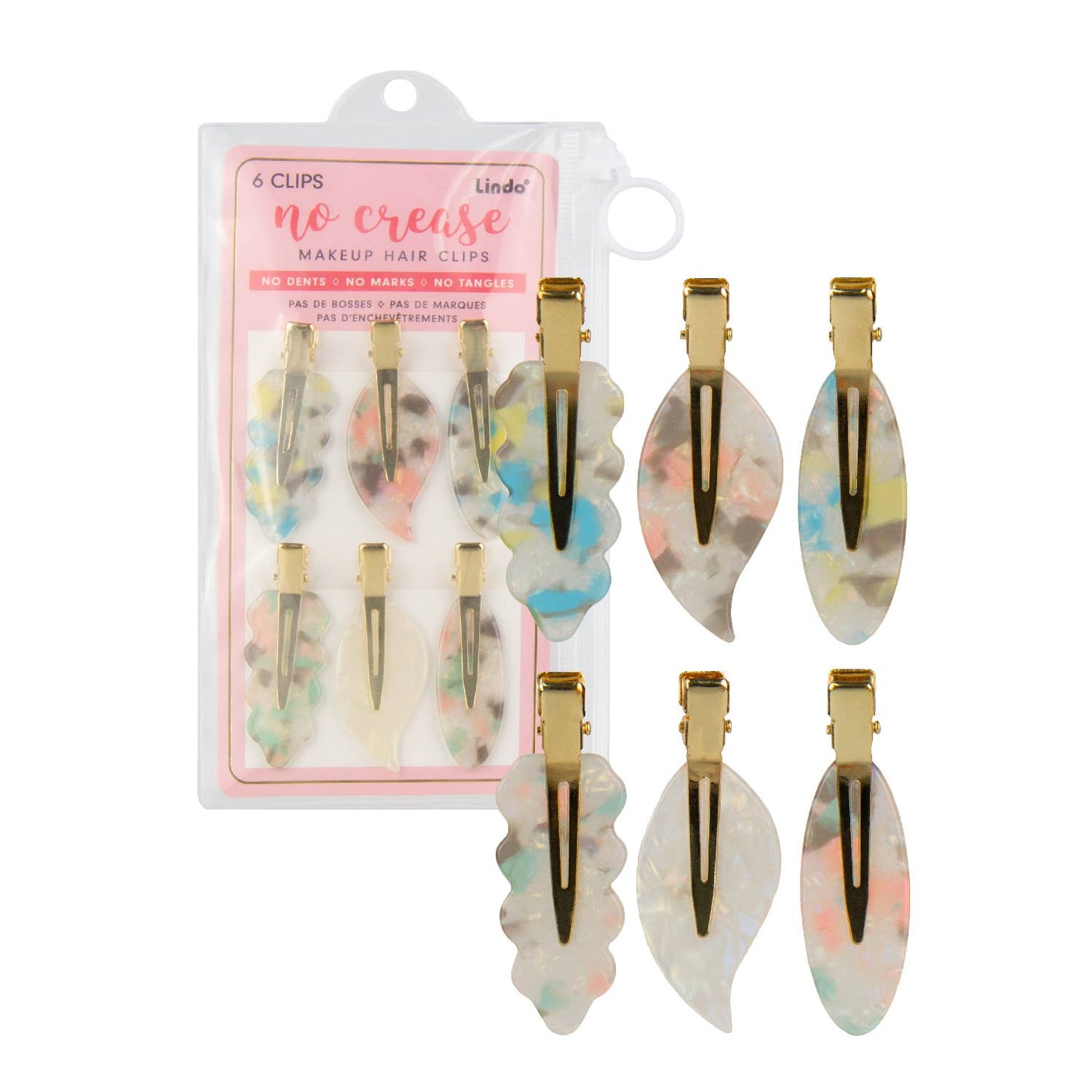Lindo No Crease Makeup Hair Clips (6pcs/pack): Opal