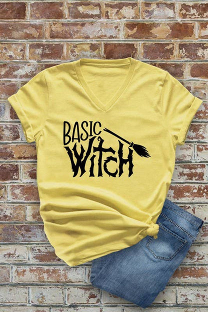 Basic Witch Unisex Short Sleeve V Neck T-Shirt