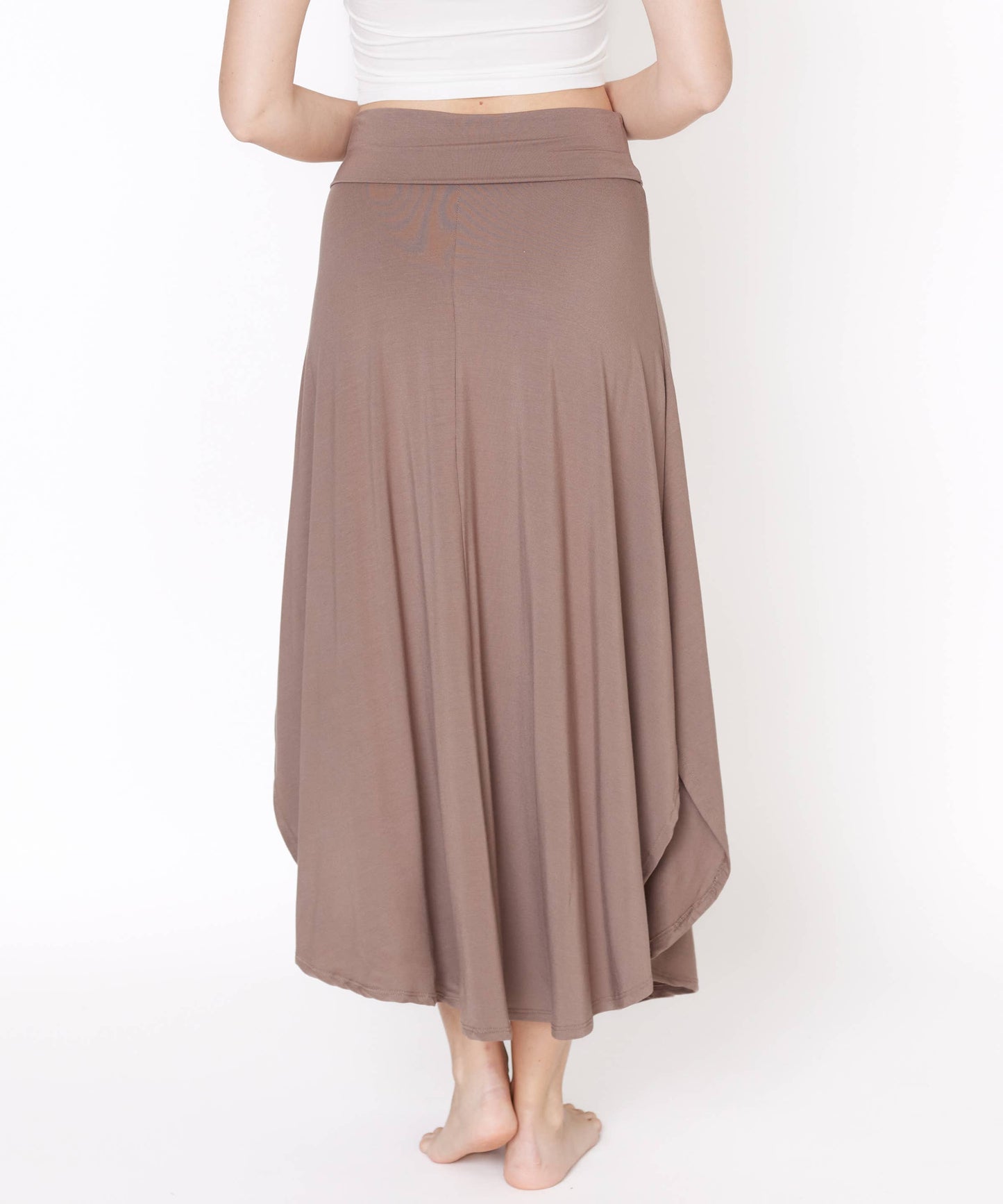 BAMBOO BAND WAIST MAXI SKIRT