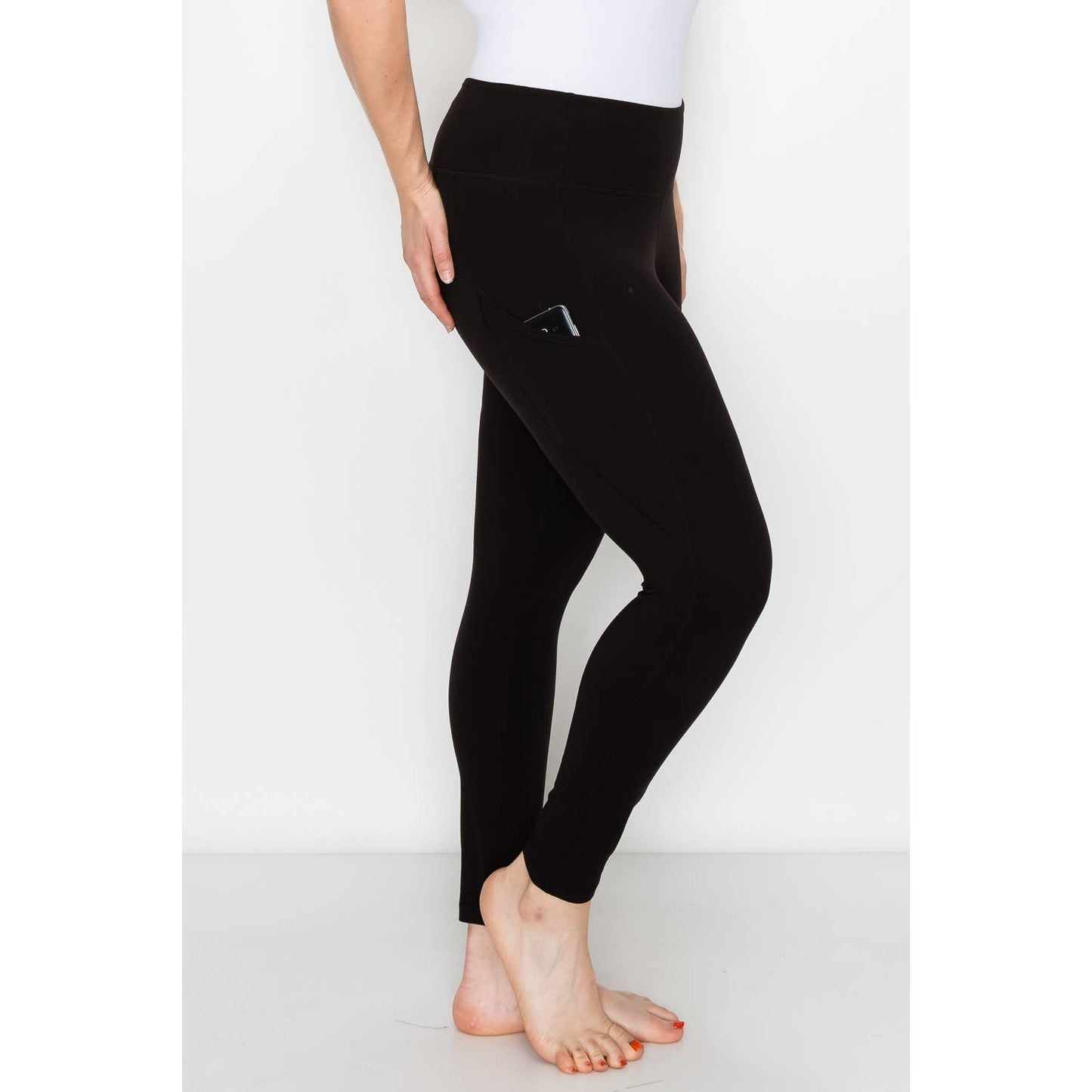 PLUS SIZE SIDE POCKET ACTIVE LEGGINGS: Navy / 1X