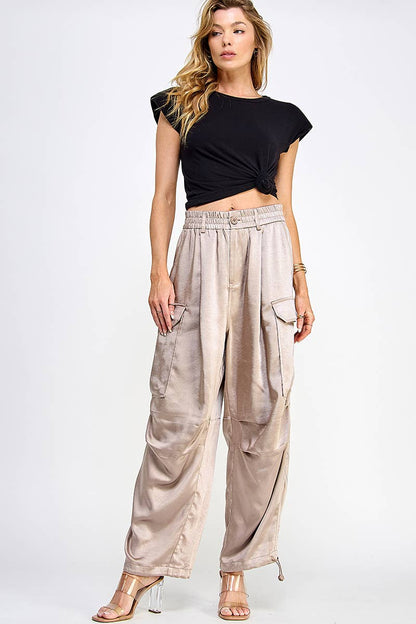 Flowcore Gloss Satin Cargo Pants