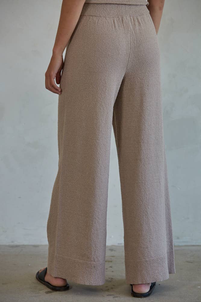 W1634 | Knit Sweater Cotton Nylon Polyester Wide Leg Pants