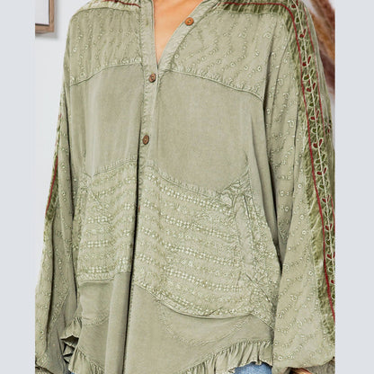 Bohemian Elegance: Stonewashed Rayon Top (ALSO IN PLUS)