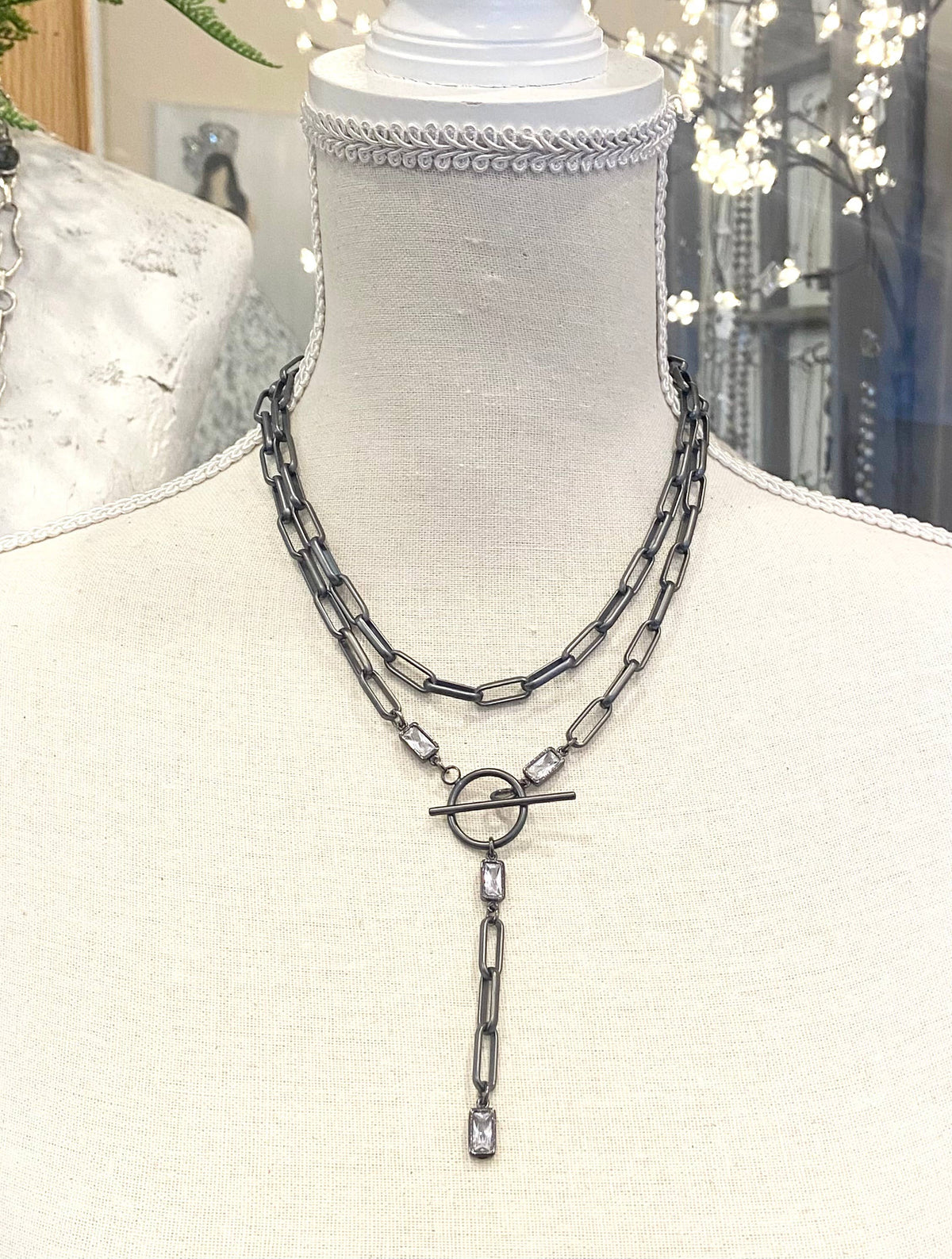 Paperclip wrap necklace boutique salon resort trendy jewelry