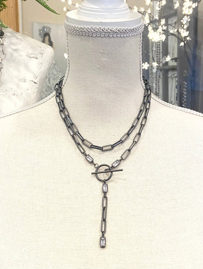 Paperclip wrap necklace boutique salon resort trendy jewelry