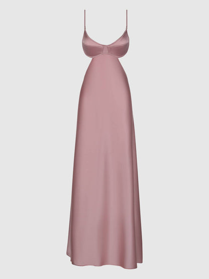BRIGETA SATIN MONO WIRE LONG GOWN