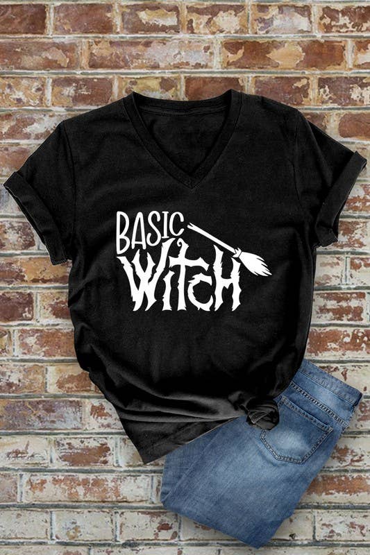 Basic Witch Unisex Short Sleeve V Neck T-Shirt