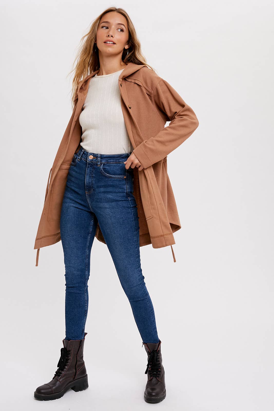 BUTTON FRONT HOODIE JACKET