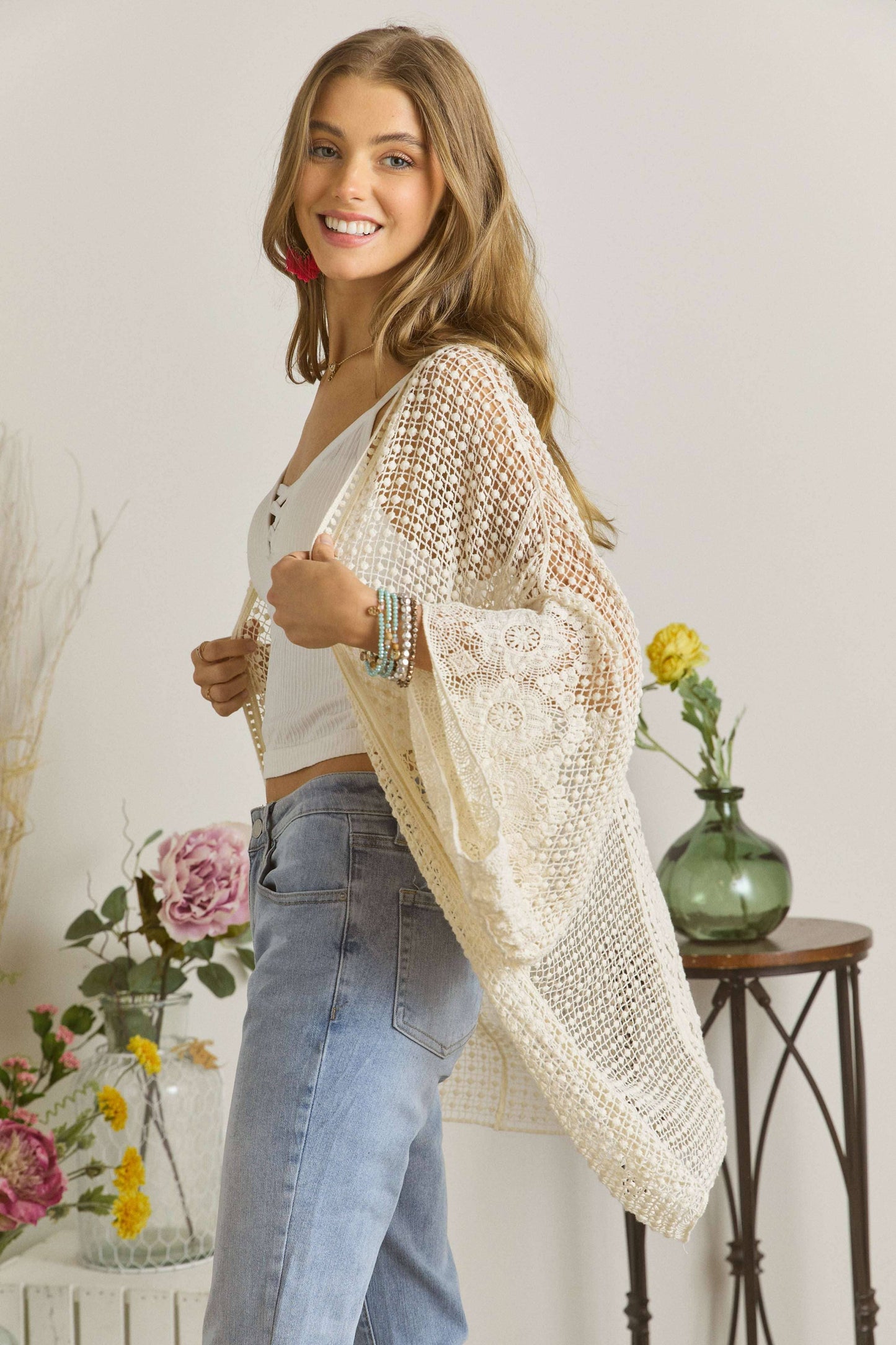 CET2061A - POPCORN CROCHET CARDIGAN