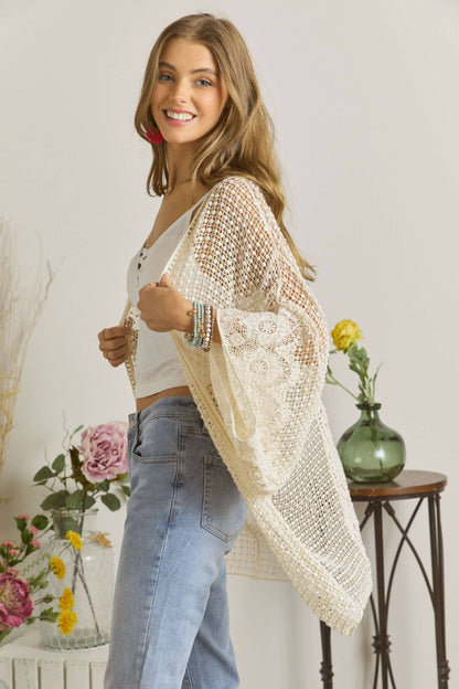 CET2061A - POPCORN CROCHET CARDIGAN
