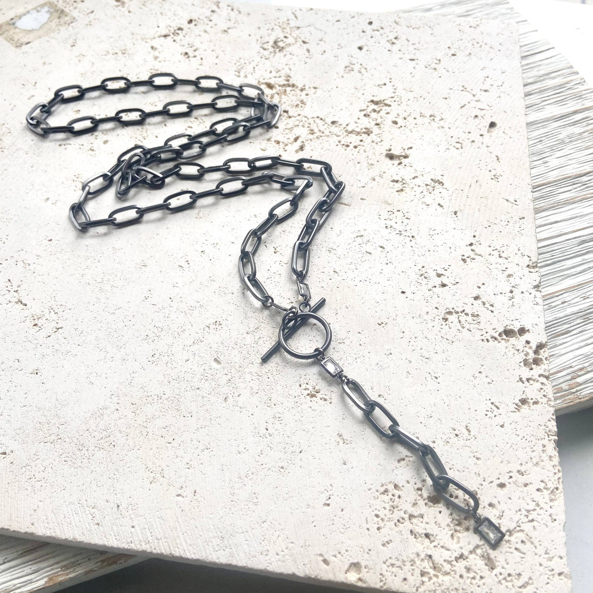 Paperclip wrap necklace boutique salon resort trendy jewelry