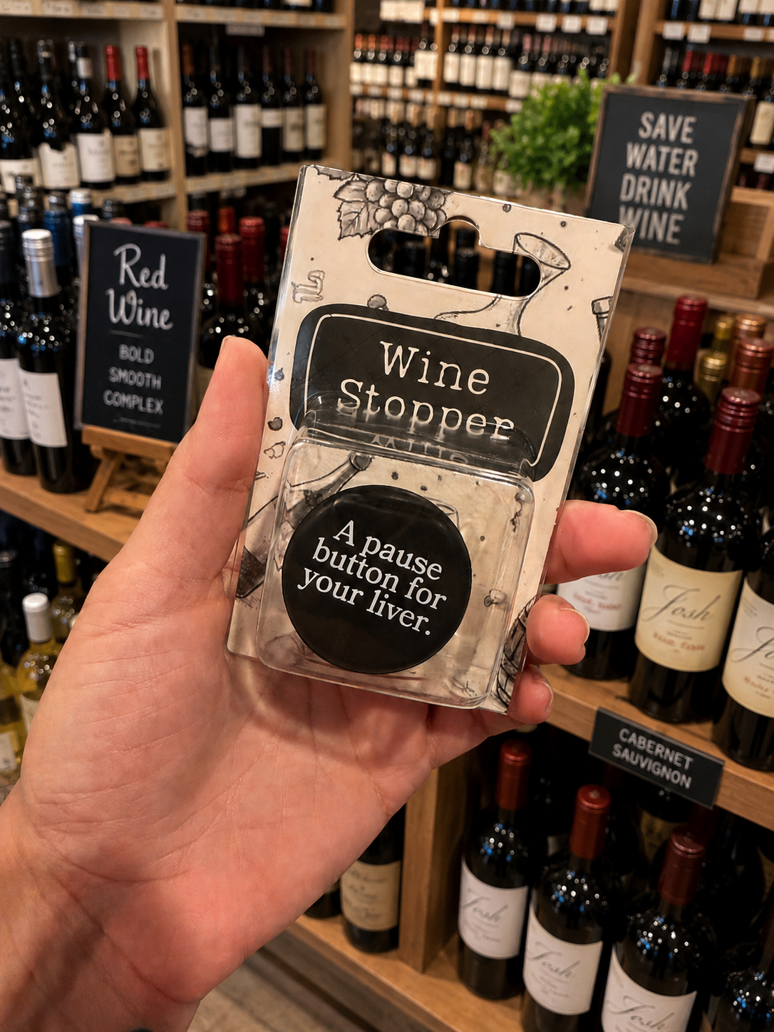 Silicone Wine Stopper in Black- Quitter 