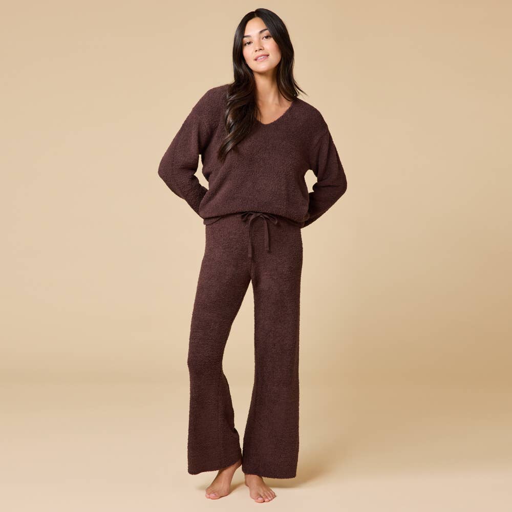 Solid Marshmallow V-Neck Lounge Set