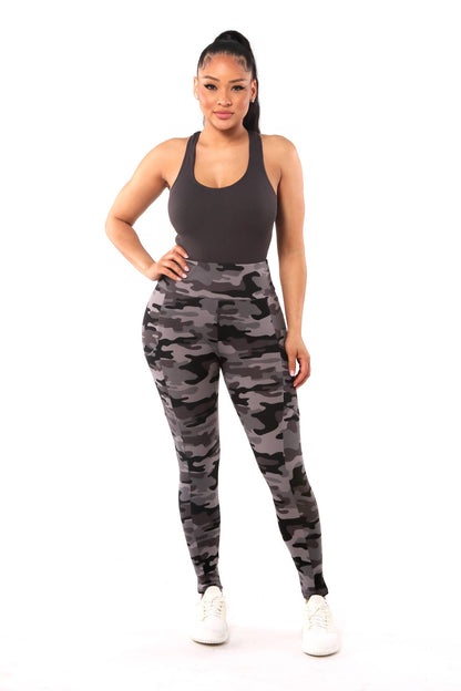 Women's Fleece Lined Leggings w/ Pocket - Tummy Control