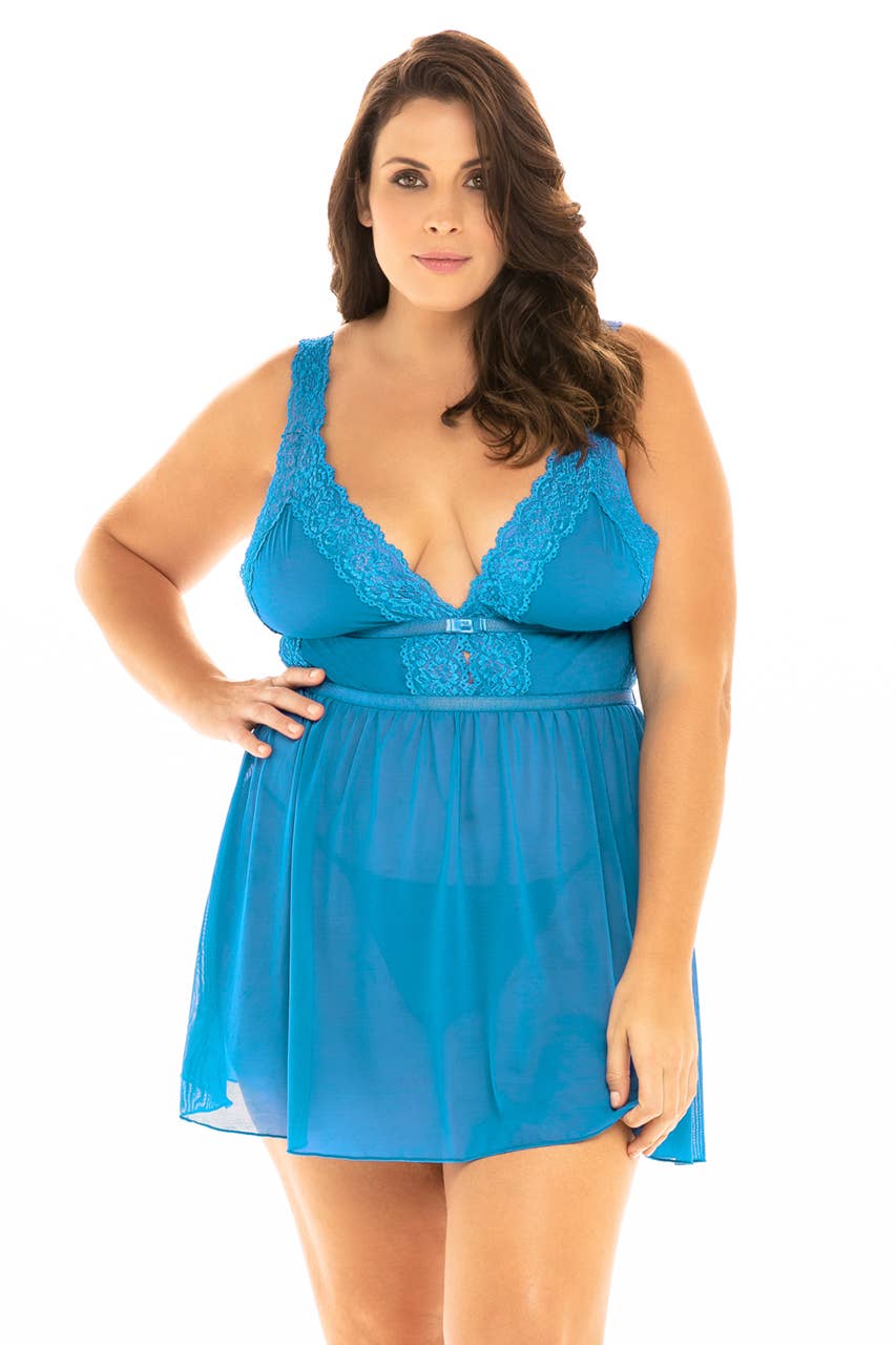 NORA BABYDOLL: Black / 3X/4X