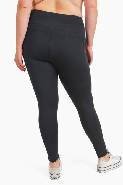 CURVY Essential Highwaist Panel Leggings: DUSTY CORAL / XL:1XL:2XL:3XL (2:2:1:1)