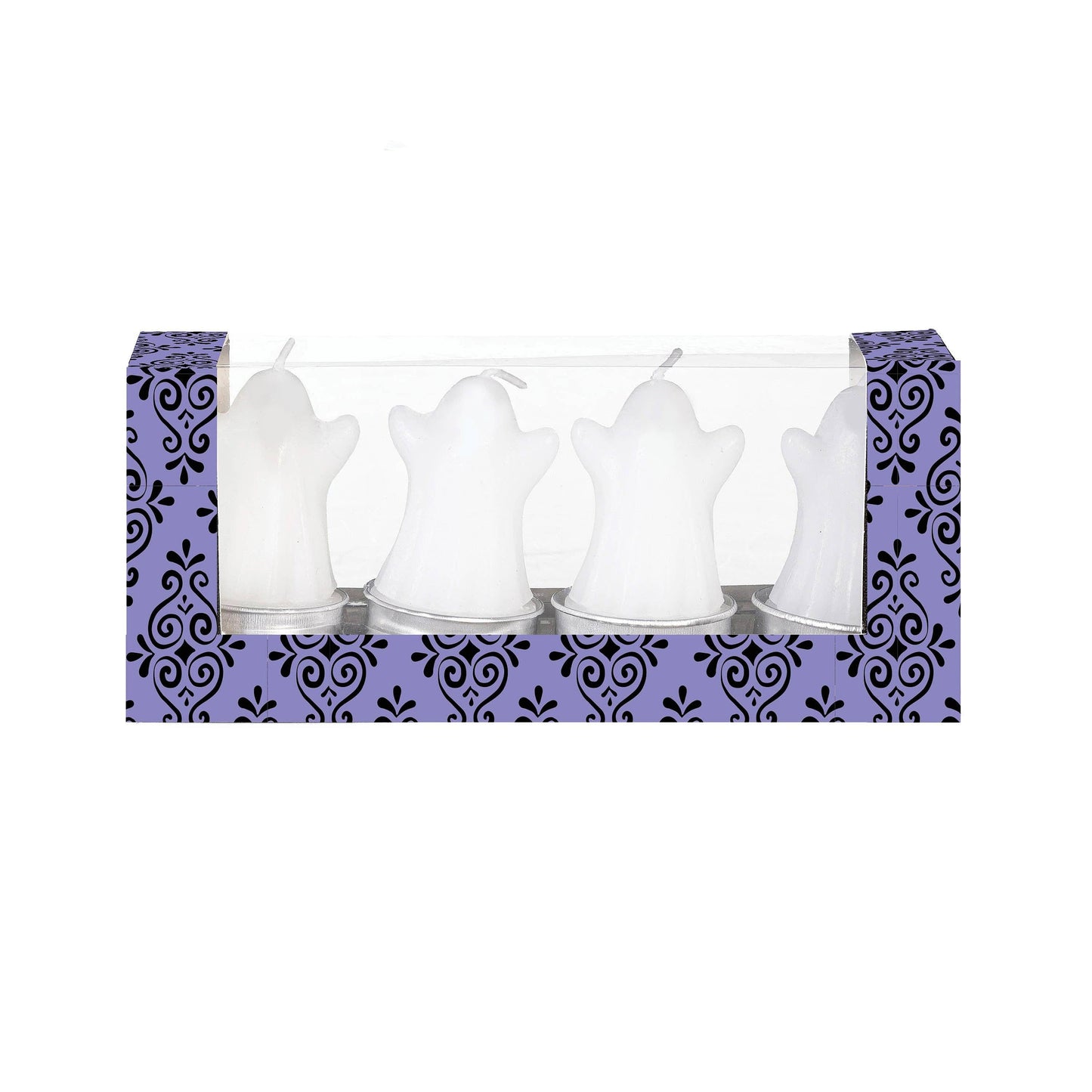 Happy Hauntings, Ghost Tealight Wax Candle, Set of 4