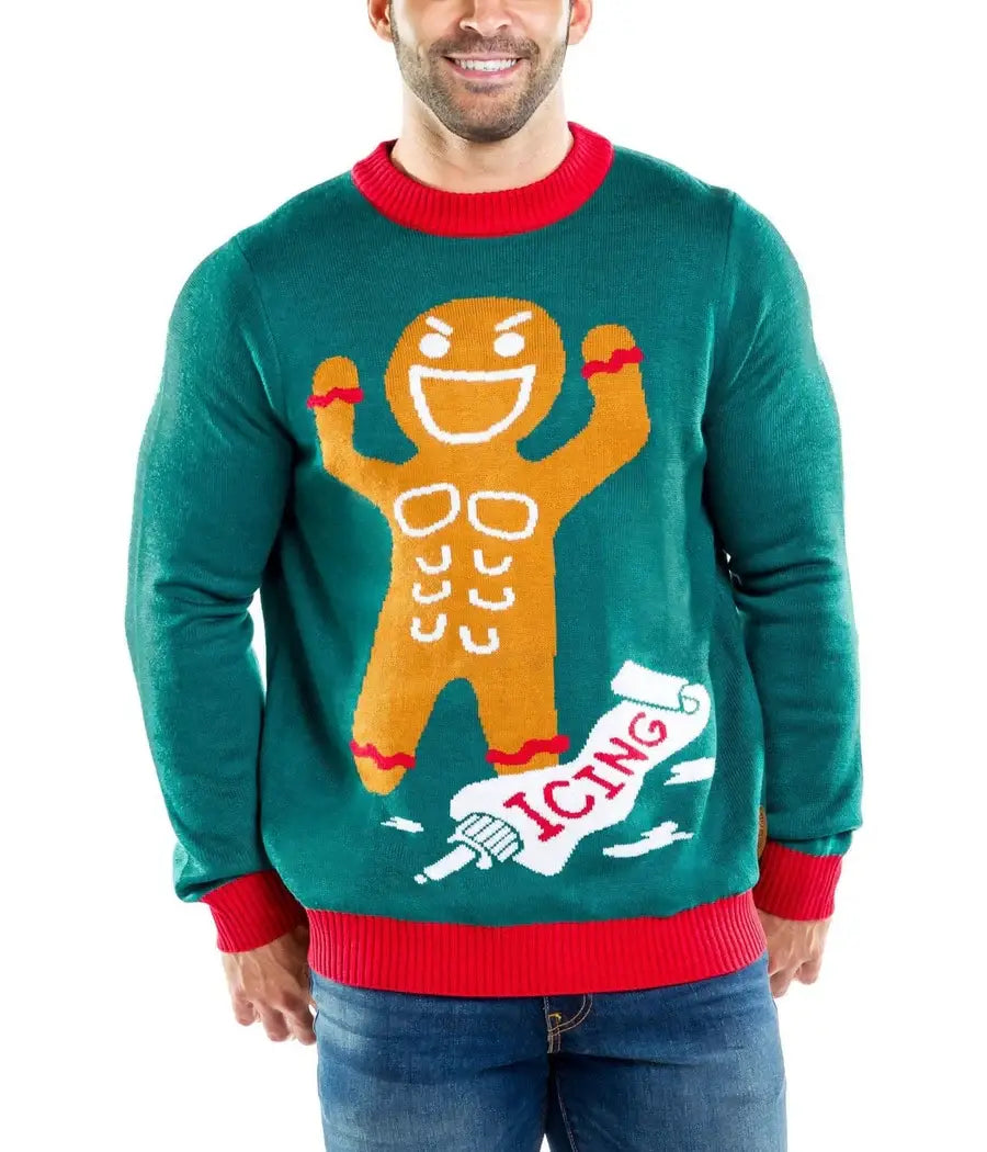 Roid Rage Gingerbread Sweater - Men's Funny Christmas Shirt