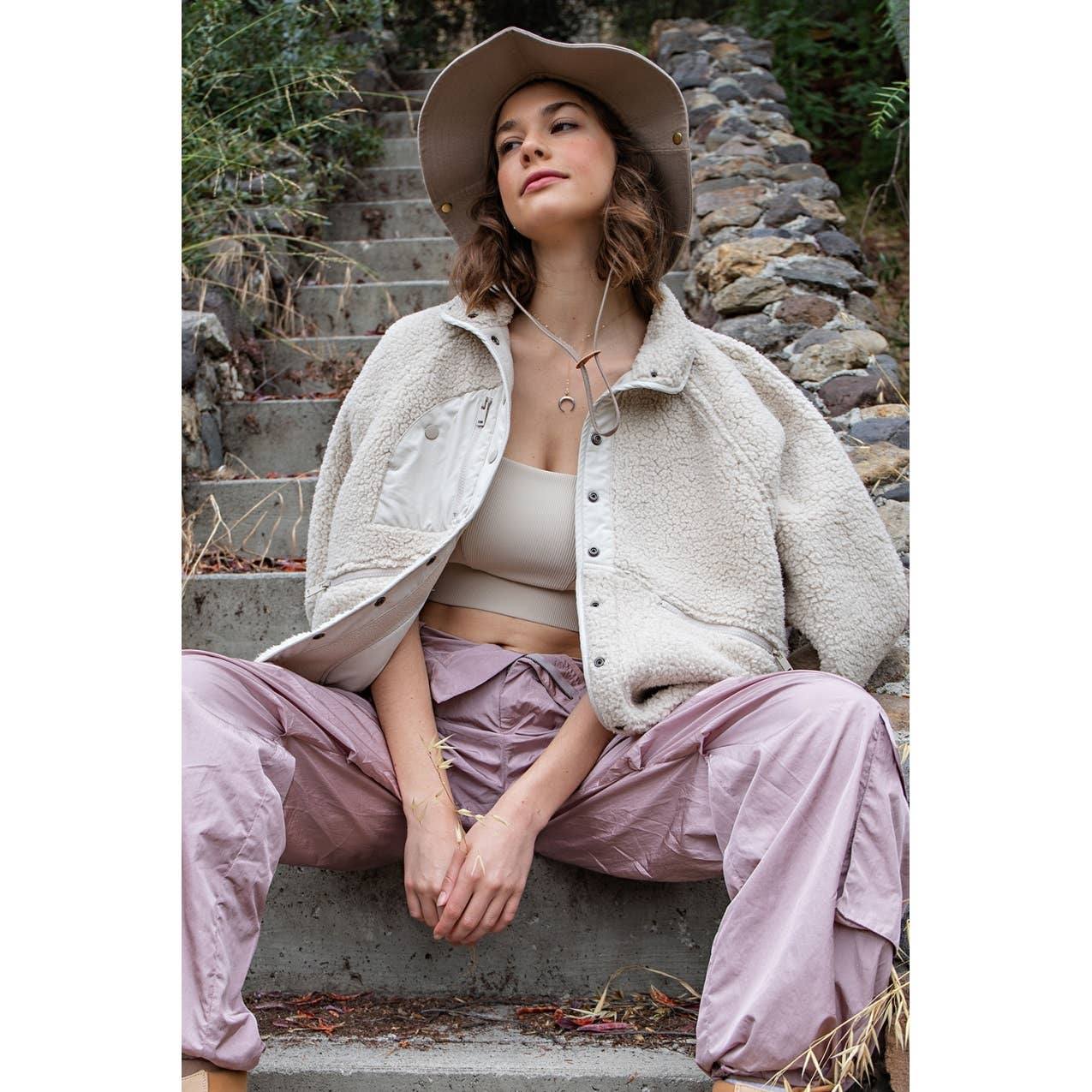 HEAVY FLEECE OUTDOOR JACKET: Olive / S