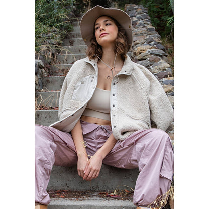 HEAVY FLEECE OUTDOOR JACKET: Olive / S