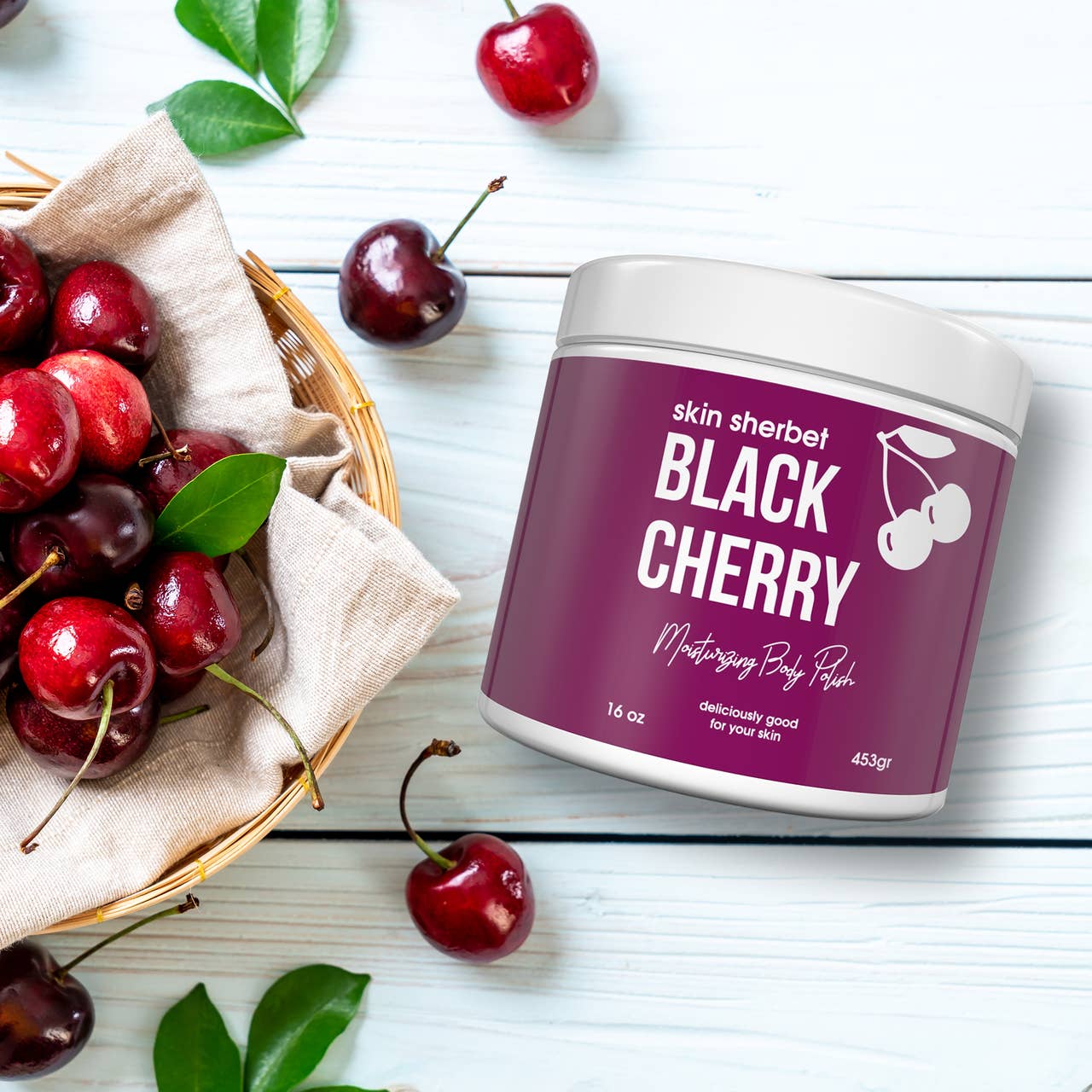 Skin Sherbet Black Cherry Body Polish Salt Scrub - 23oz
