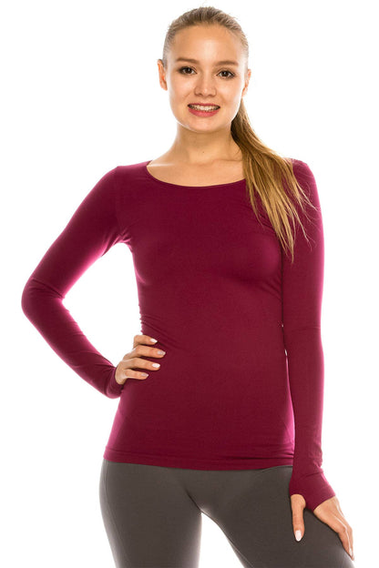 Kurve Womens Long Sleeve Round Neck Warm T-Shirt, UPF50+