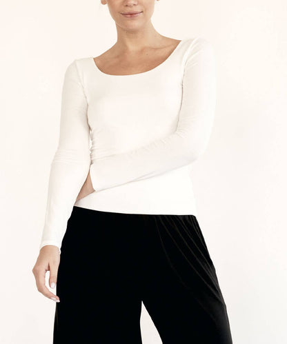 BAMBOO DOUBLE LAYERED LONG SLEEVE: MOCHA / MEDIUM