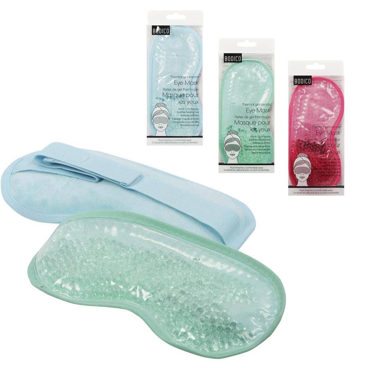 Bodico, Gel Beads Eye Mask w Plush Back, 3col