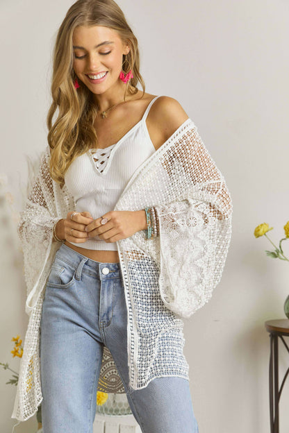 CET2061A - POPCORN CROCHET CARDIGAN
