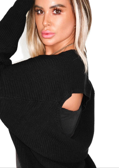 REVERSIBLE ROLES CUTOUT PULLOVER