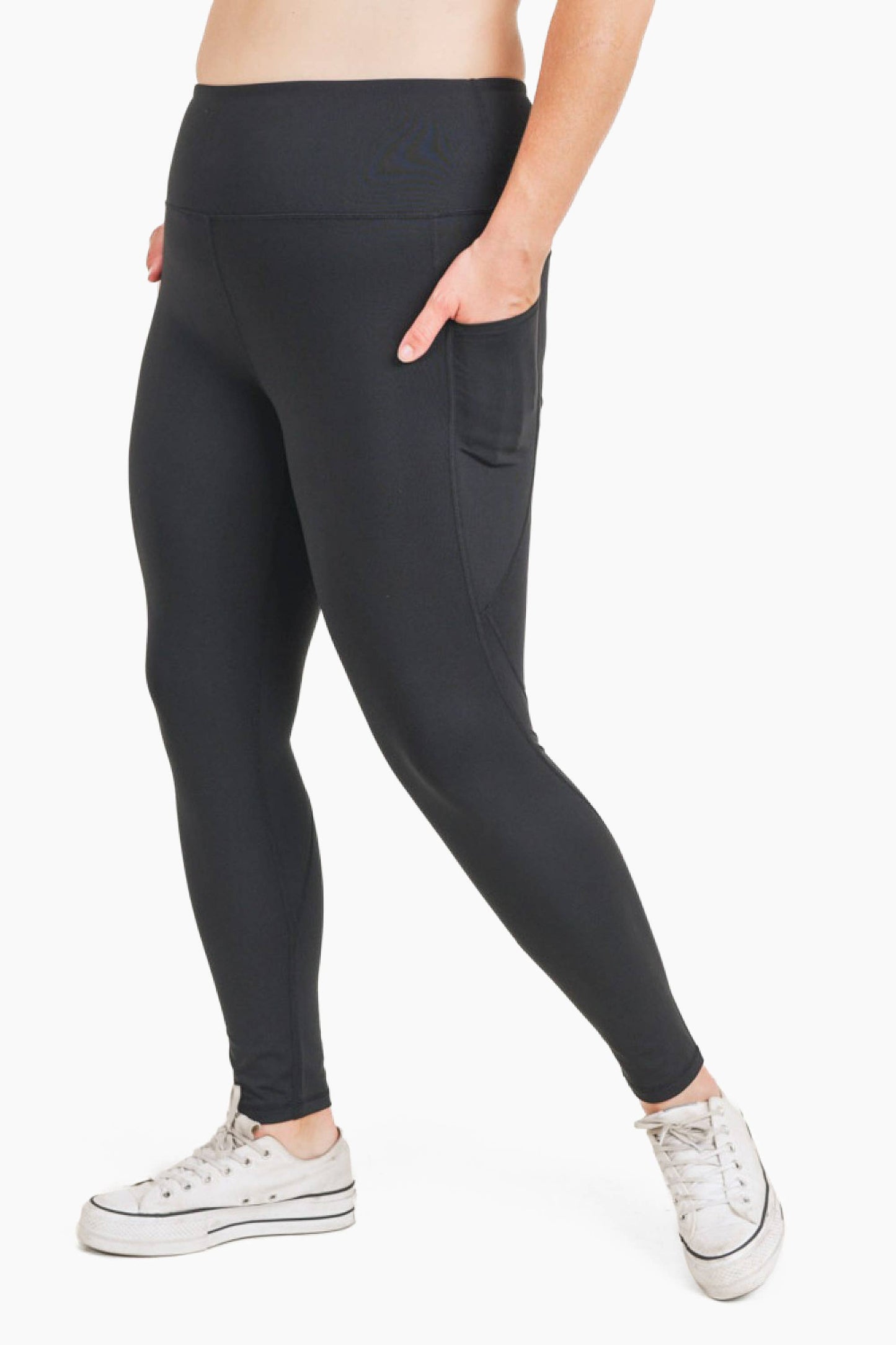CURVY Essential Highwaist Panel Leggings: DUSTY CORAL / XL:1XL:2XL:3XL (2:2:1:1)