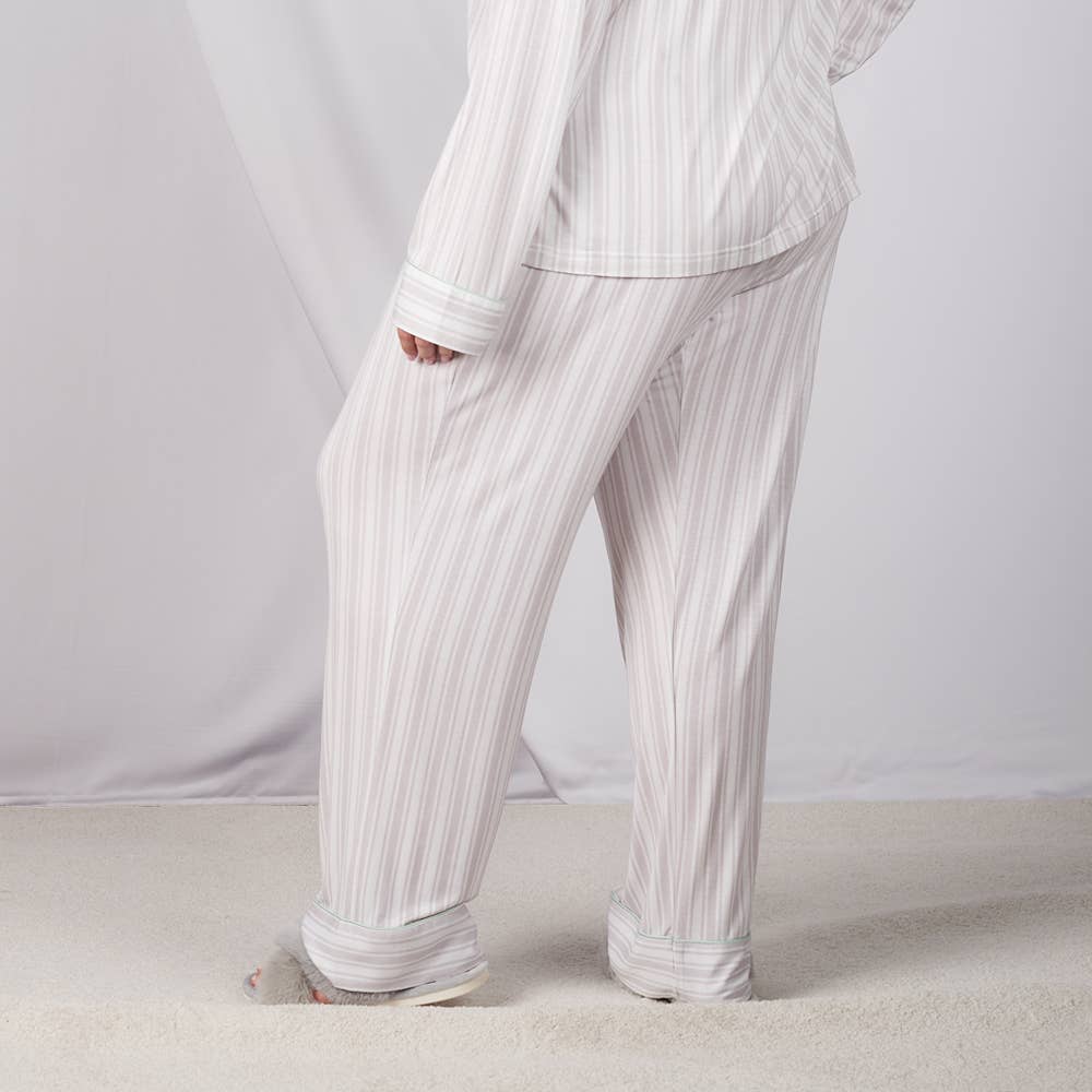 Faceplant Bamboo® Lucy Long Pants: Pink Stripe / Large